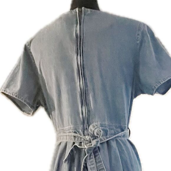 Basic additions women’s size medium, short sleeve maxi denim dress - Picture 5 of 7